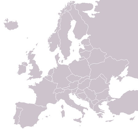 Grå karta över Europa