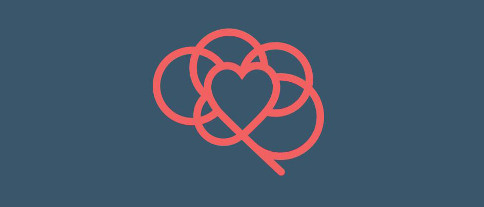 Studiens logotyp med ett ritat hjärta och hjärna i rosa-rött mot en gråblå bakgrund.