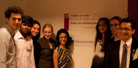 Inauguration of the Uppsala Rotary Peace Center, 2012. The picture features peacefellows from Class XI.