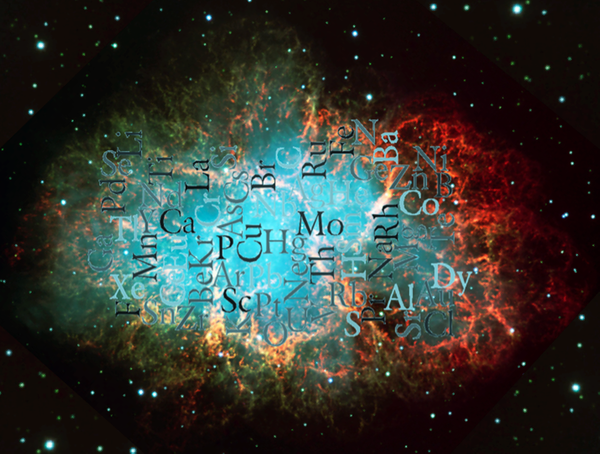 Artistic impression illustrating the elements in a supernova remnant.