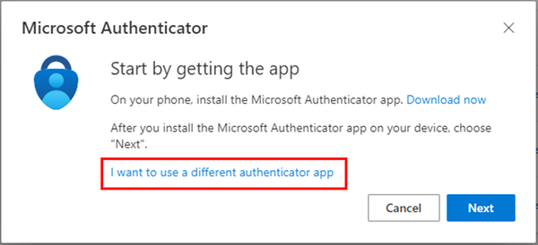Microsoft Authenticator instructions.