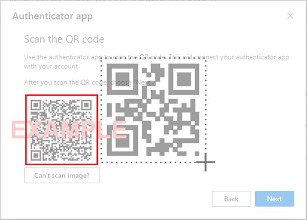 Scan the QR code according to the app's instructions.