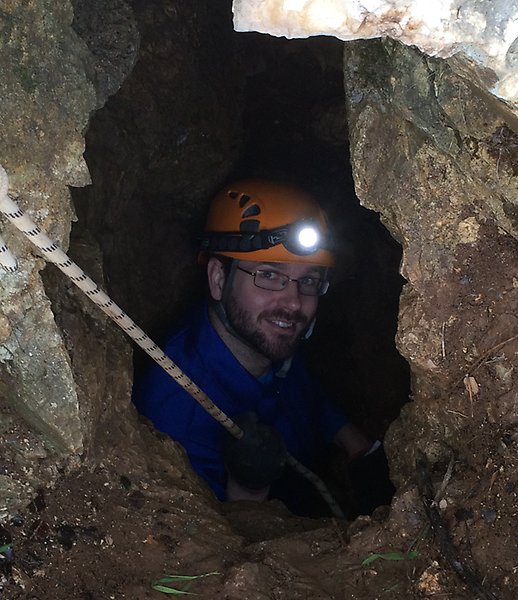 Martin Finne in a cave