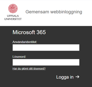 Fönstret gemensam webbinloggning för Microsoft 365.