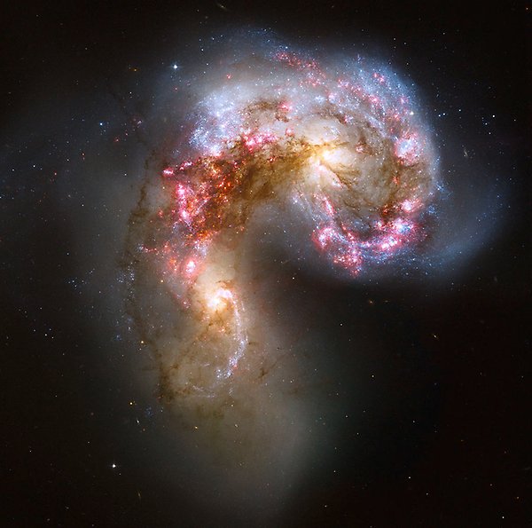 The Antennae. It is two interacting galaxies.