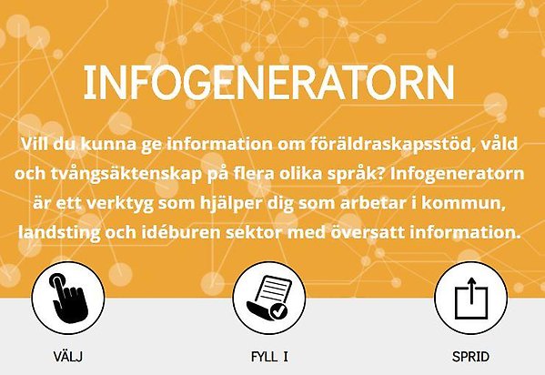 Skärmklipp från Infogeneratorns webbplats